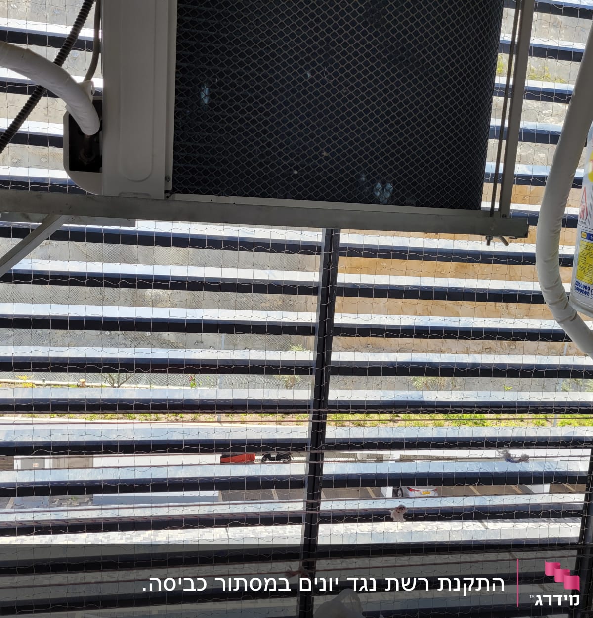 רשת מתכת מותקנת למניעת כניסת יונים